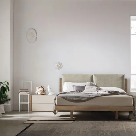 Nikki padded headboard Bed by Tomasella