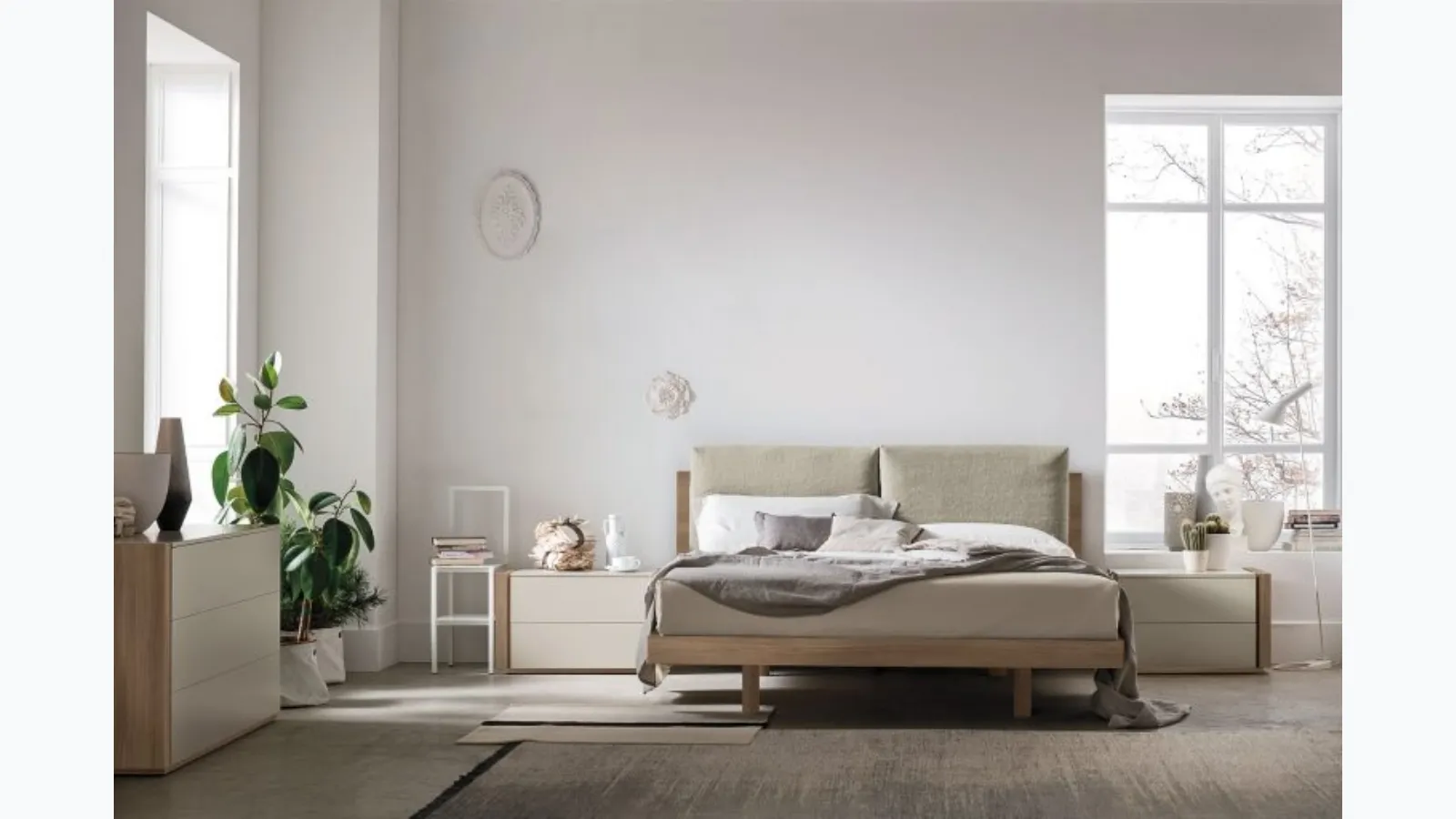 Nikki padded headboard Bed by Tomasella