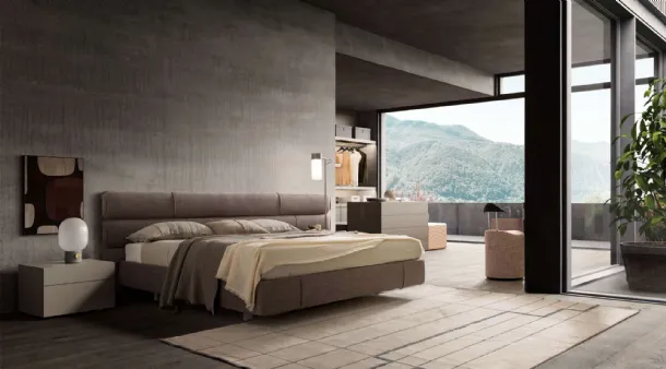 Fabric bed Niobe by Presotto