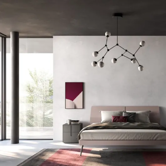 I read Ofelia Night 17 bed in matt lacquered Ortensia by Or