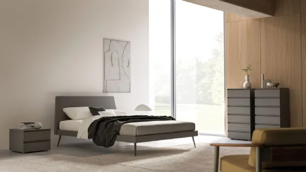 Olivia Night 25 Bed in matt lacquered tuff by Orme