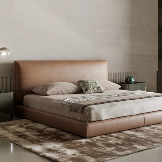 Leather Oris Bed by Bonaldo