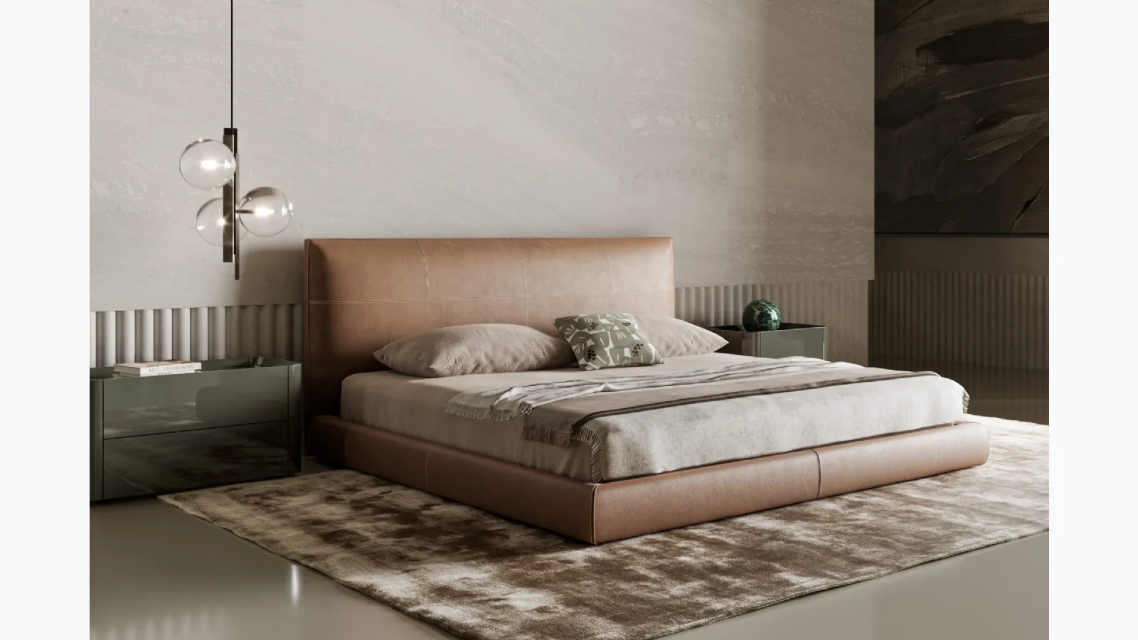 Leather Oris Bed by Bonaldo