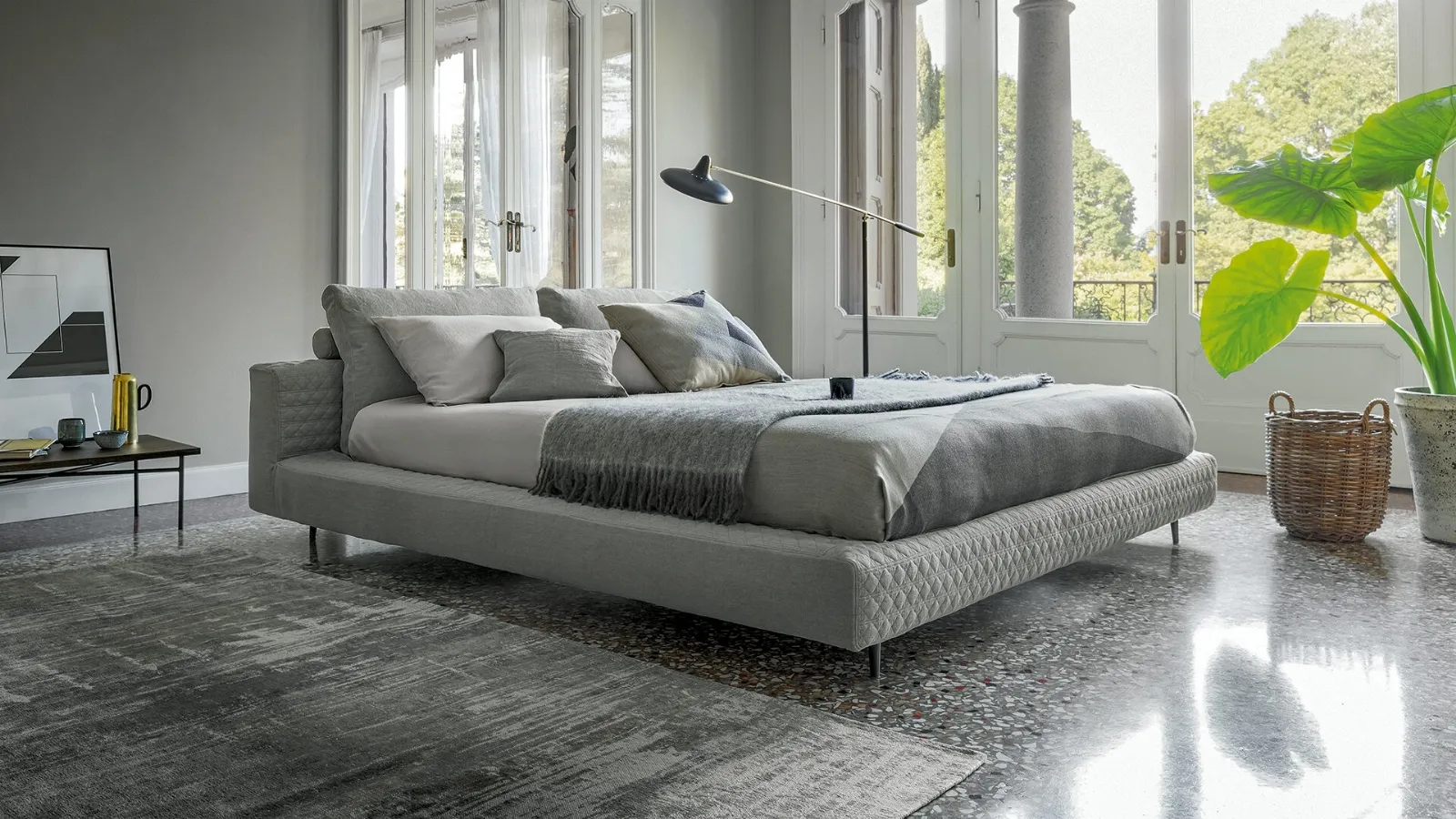 Bonaldo's Owen upholstered fabric bed.