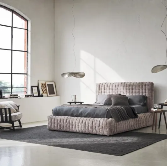 Upholstered fabric bed Pad by Gervasoni.