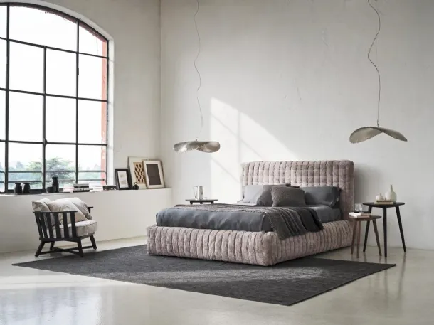 Upholstered fabric bed Pad by Gervasoni.