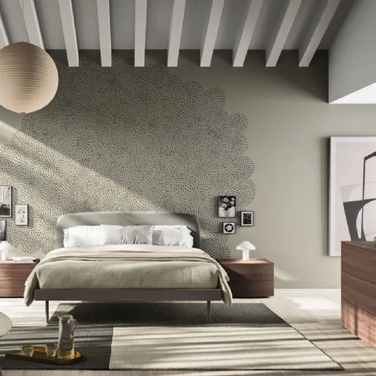 Double bed with upholstered fabric headboard Park by Orme.