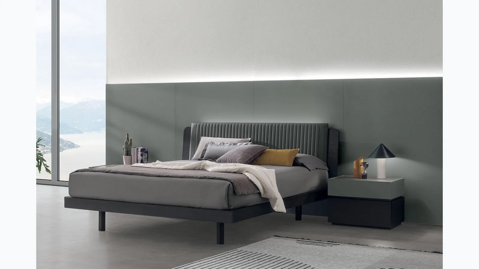 Roxy padded headboard bed by Tomasella