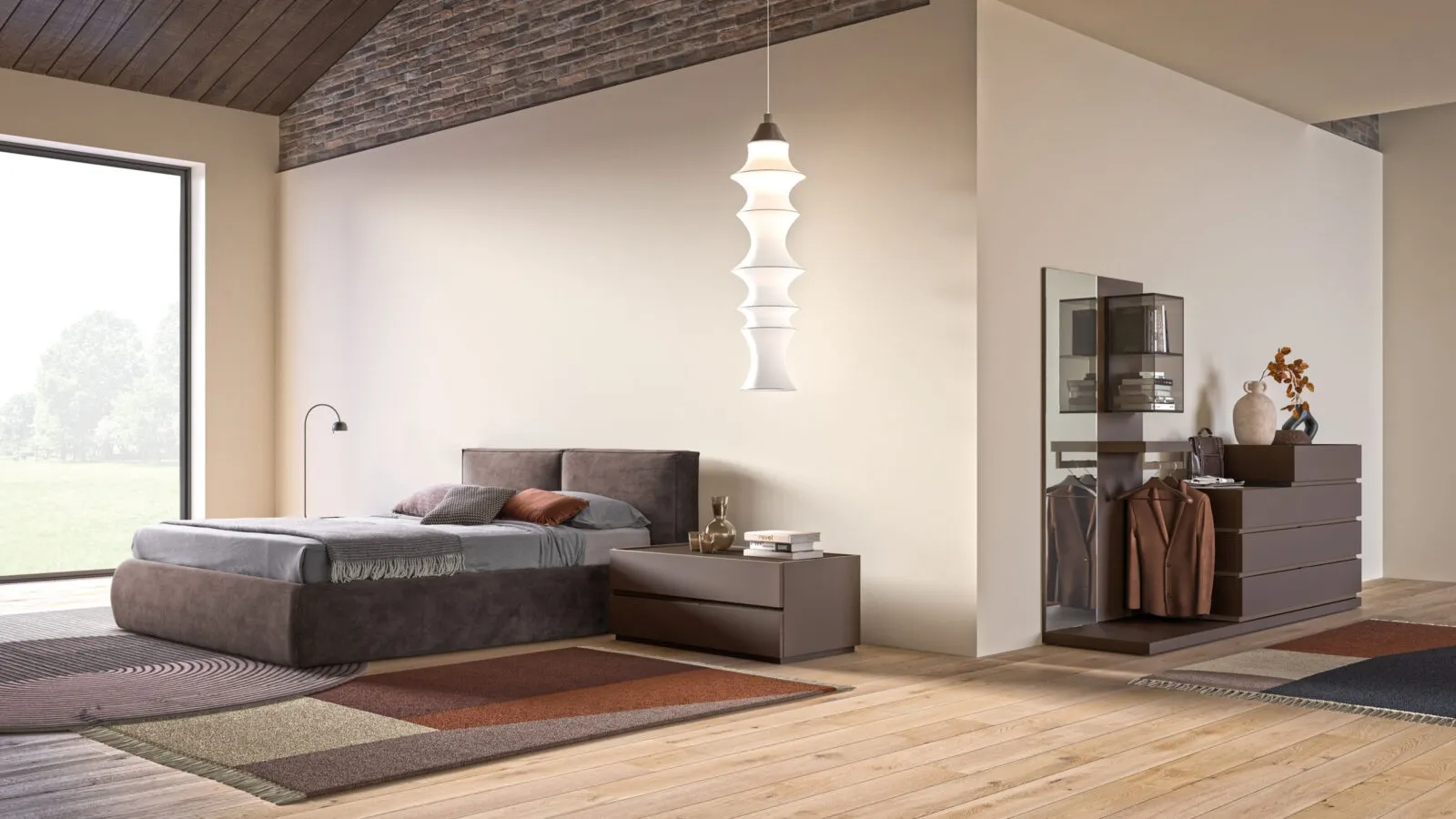 Sally Night 30 bed in padded fabric by Orme.