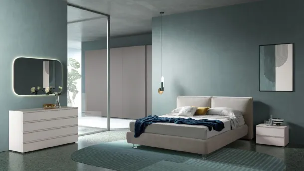 Sally Night 31 upholstered bed in  Orme fabric.