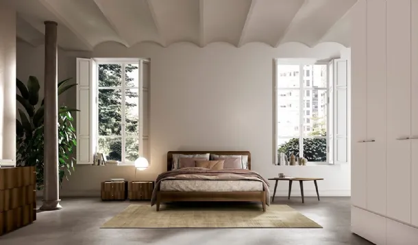 Bed with Sector headboard by Colombini Casa.