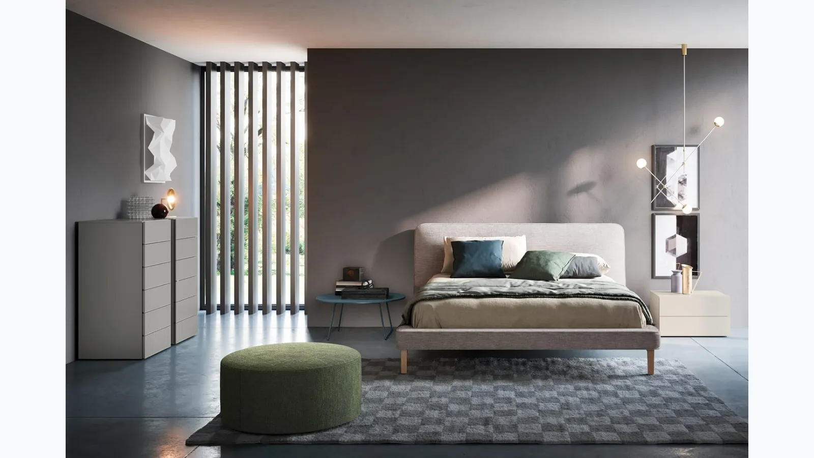 Seeyou upholstered fabric bed by Novamobili