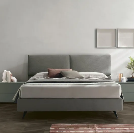 Upholstered fabric bed set by Tomasella.