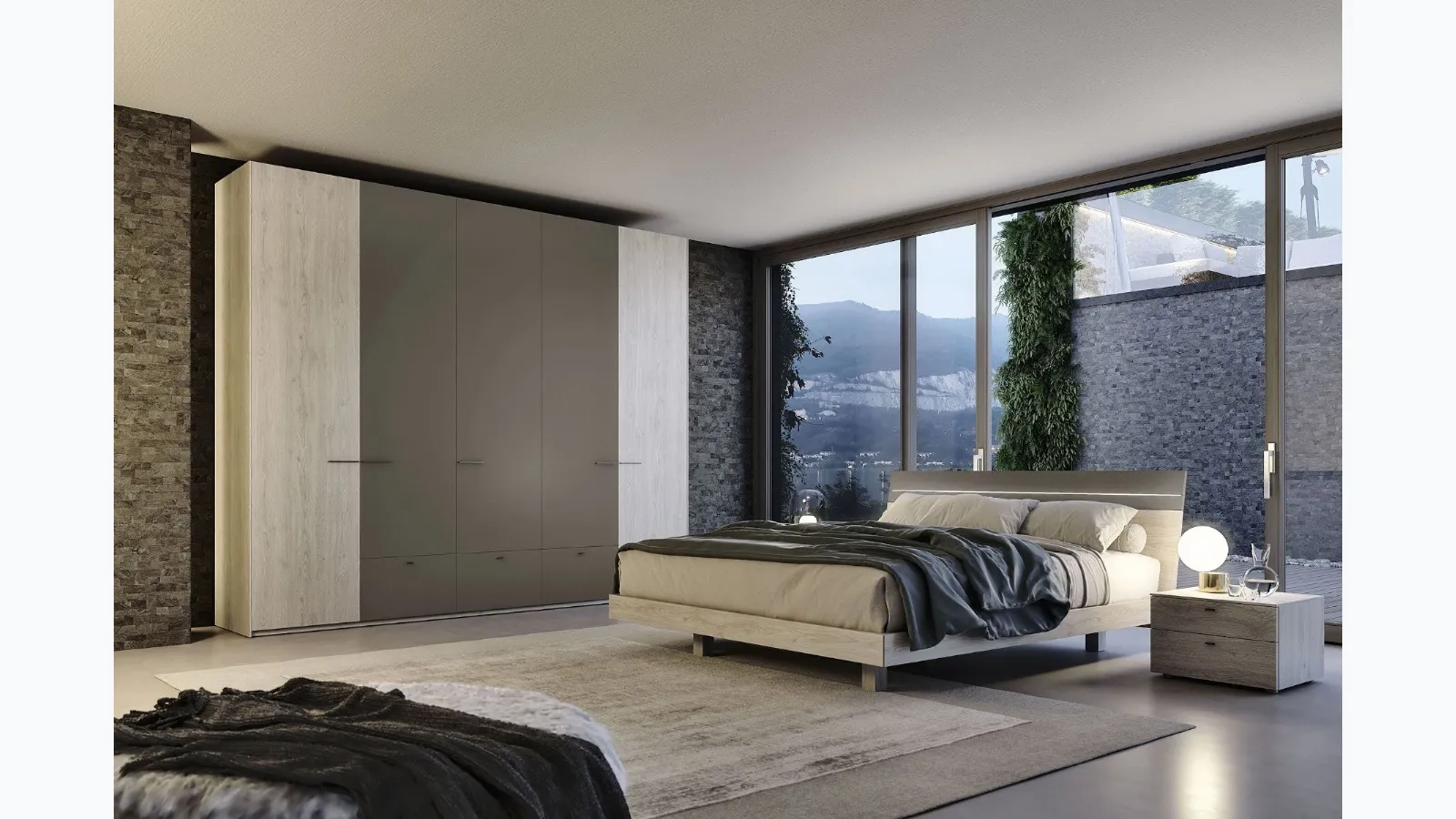 Bed with LED illuminated headboard from S75 Street Led.