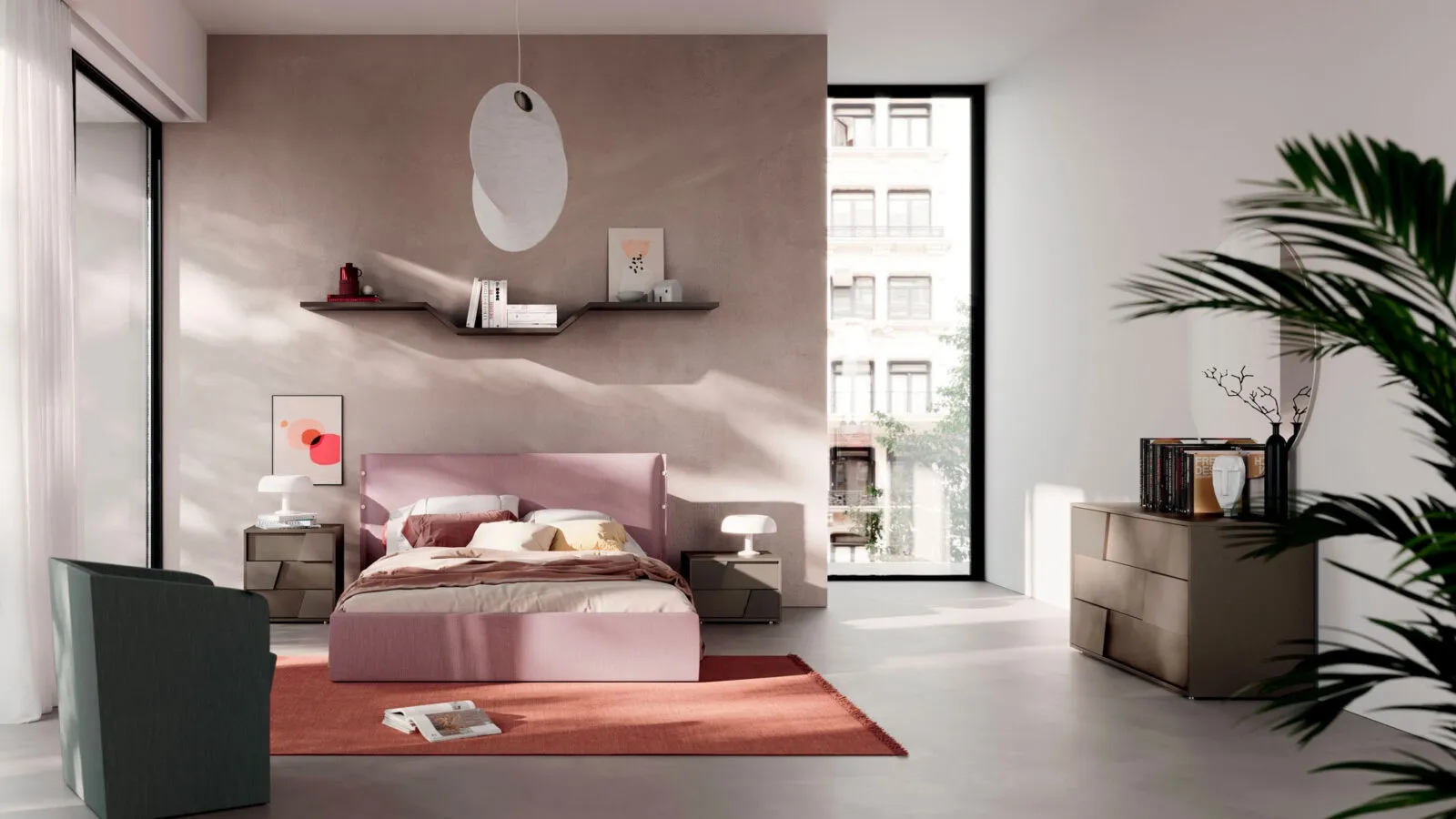 Upholstered fabric bed Talk by Orme.