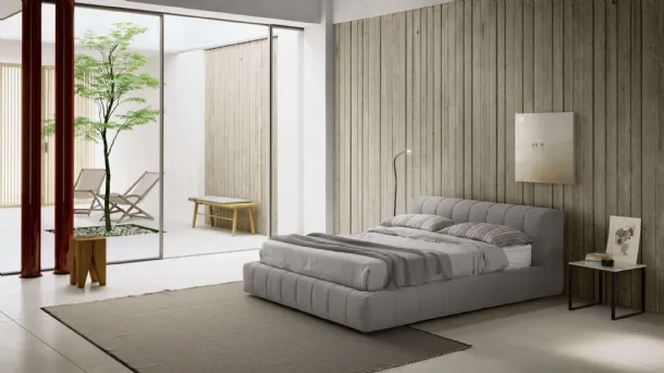 Upholstered fabric bed Terence by Valentini