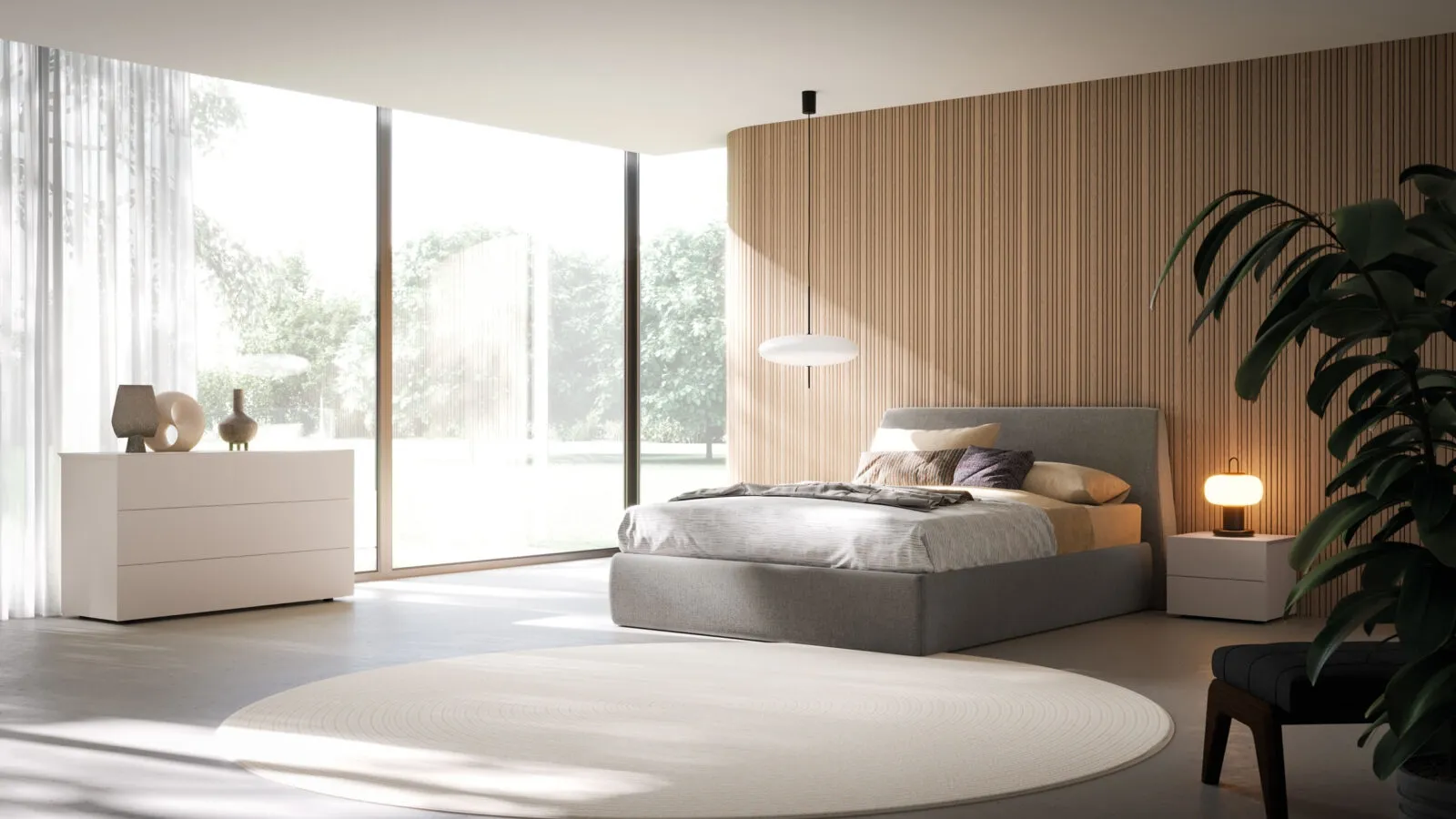 Tessa Night 36 bed upholstered in Orme fabric.