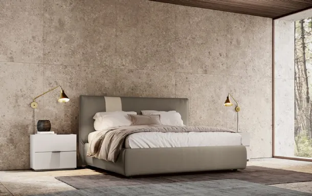 Fabric upholstered Tetris bed by Colombini Casa.