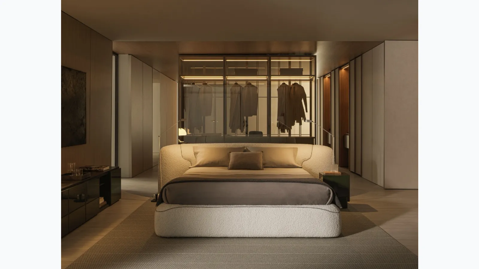 Upholstered fabric bed Theo by Molteni & C