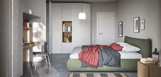 Upholstered fabric bed with storage box Thika by Cinquanta3.