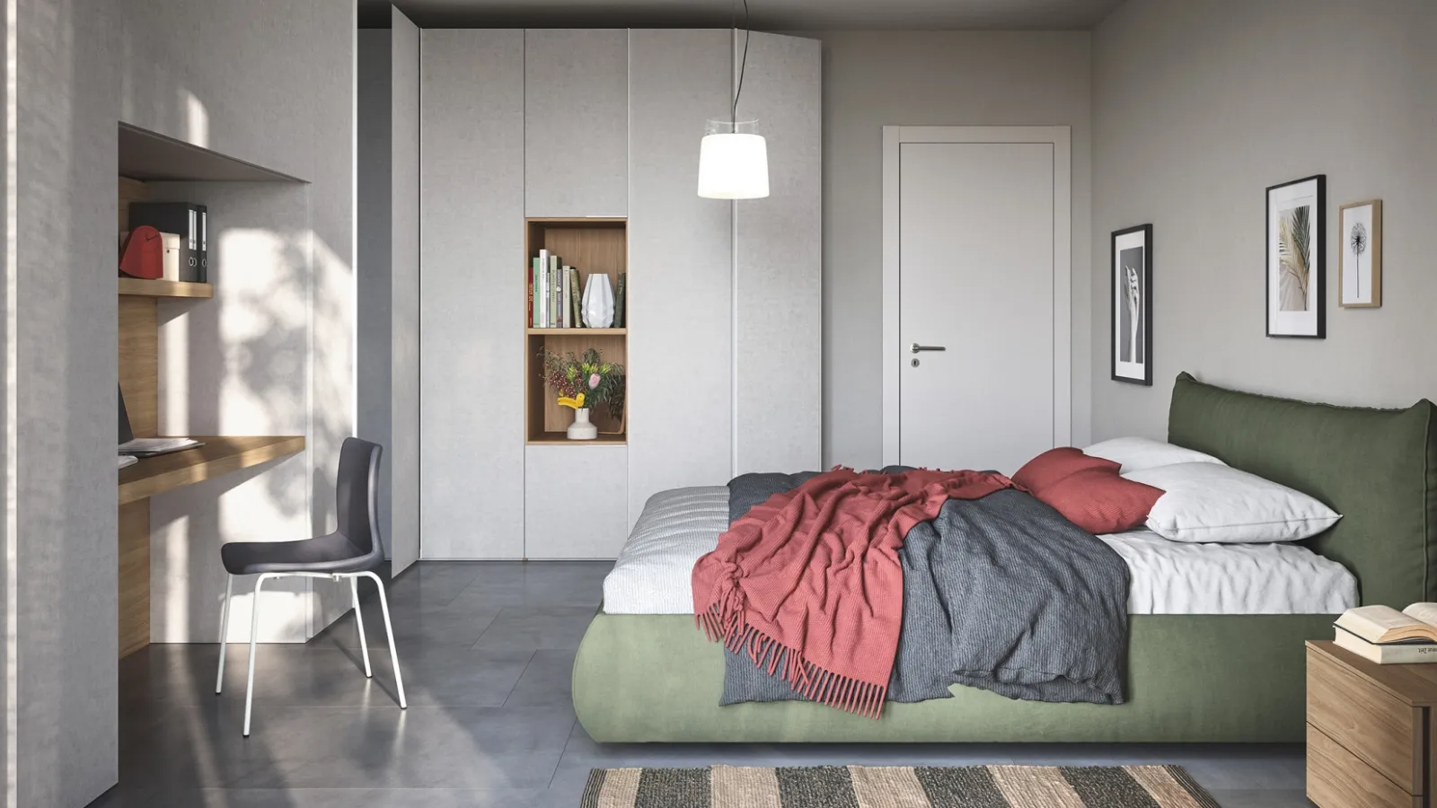 Upholstered fabric bed with storage box Thika by Cinquanta3.