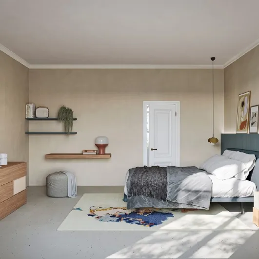 Fabric bed Unique by Colombini Casa.