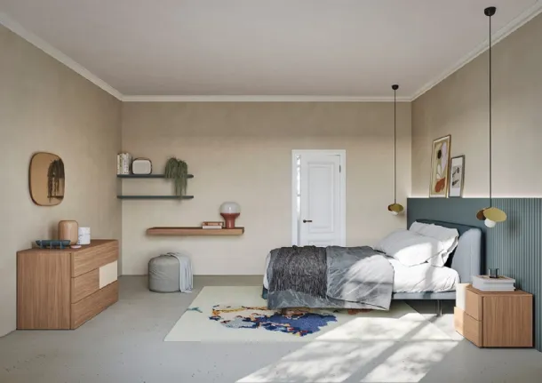 Fabric bed Unique by Colombini Casa.