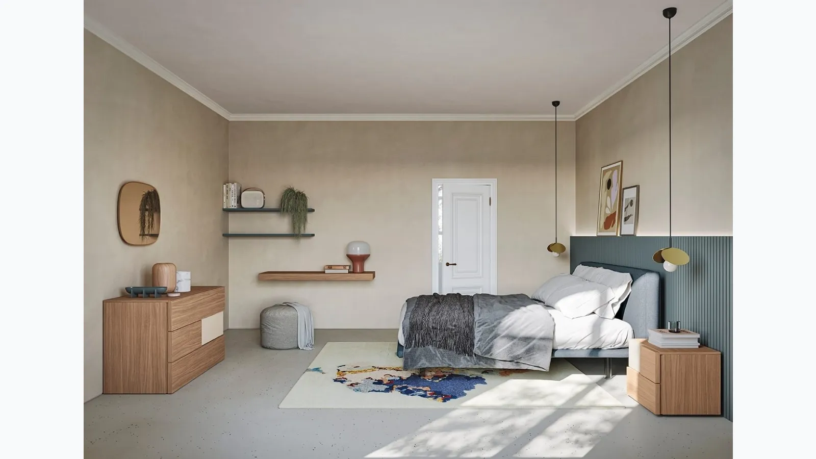 Fabric bed Unique by Colombini Casa.