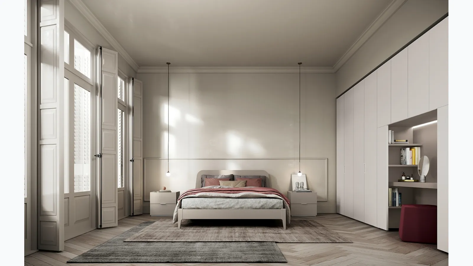 Virgo bed with headboard by Colombini Casa.