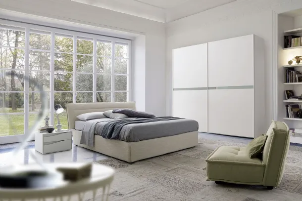 Padded bed with removable fabric covering Voilà Thaiti by S75.