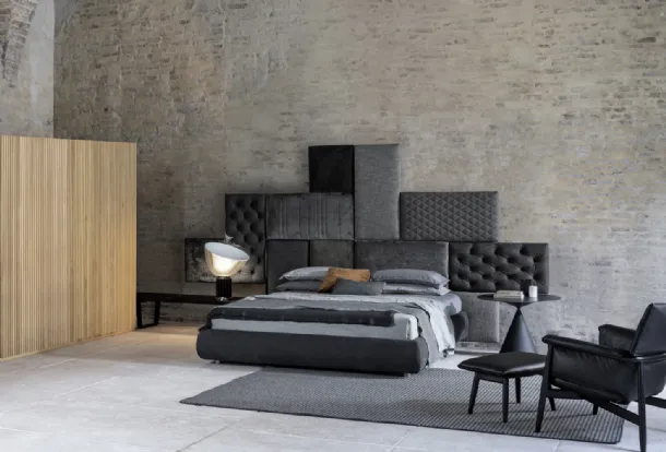 Bed with Flexteam Wall Panels headboard.