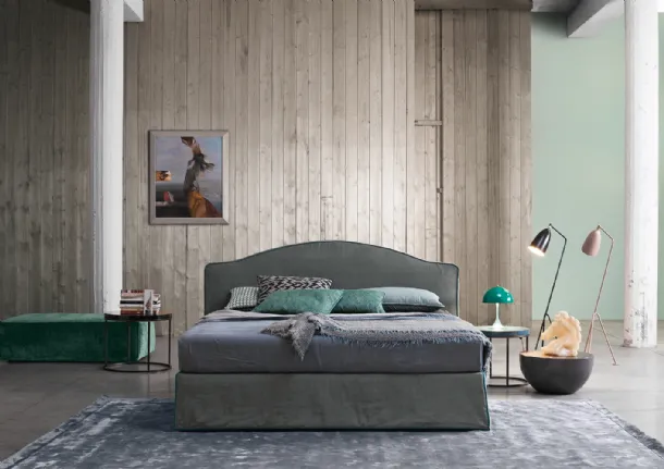 Bed with shaped headboard Wind by Flexteam
