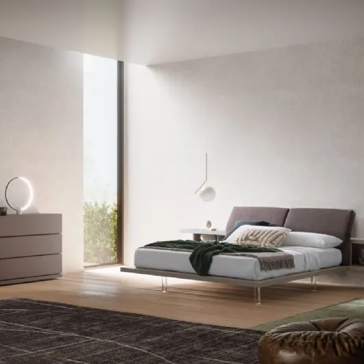 Zefiro Night 20 bed upholstered in Orme fabric.