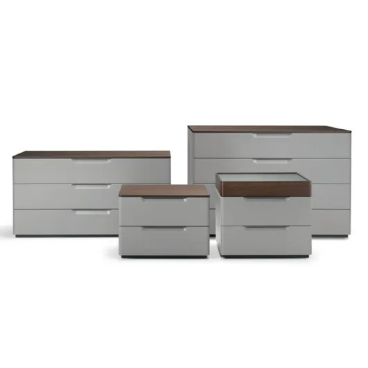 Night group 7070 in matte lacquer with top in Molteni & C wood.