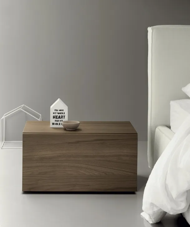 Walnut bedside table All Night by Kristalia