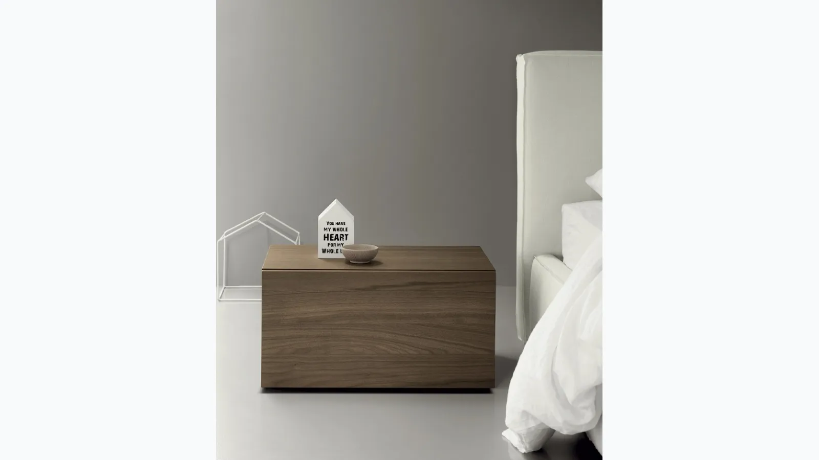 Walnut bedside table All Night by Kristalia