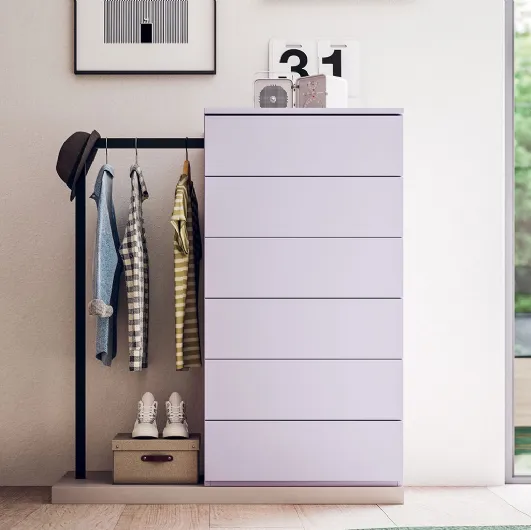 The Ambrogio weekly magazine holder in matte lacquer with integrated coat hanger by Clever.