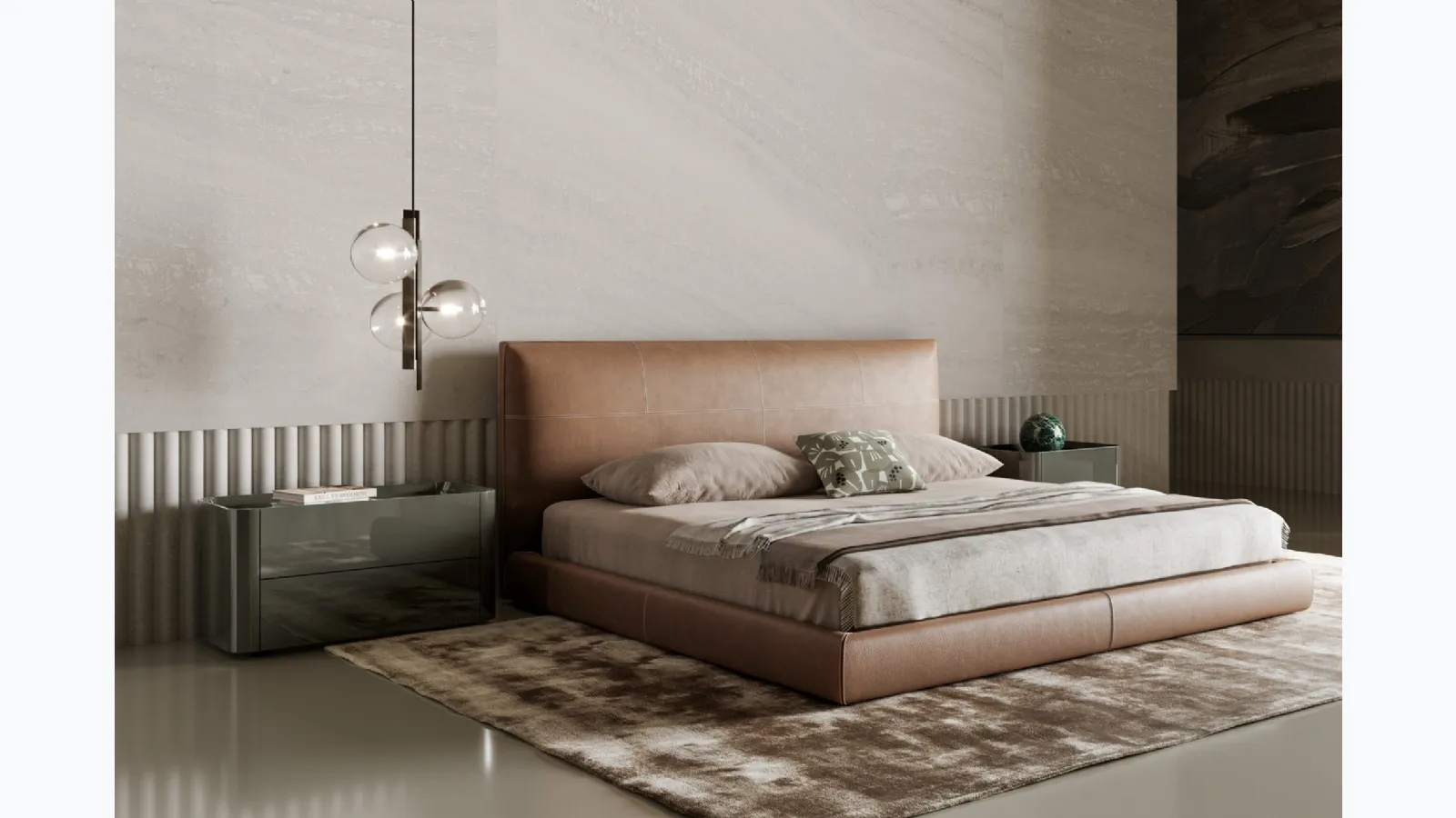Arragan bedside table in glossy lacquered finish by Bonaldo.