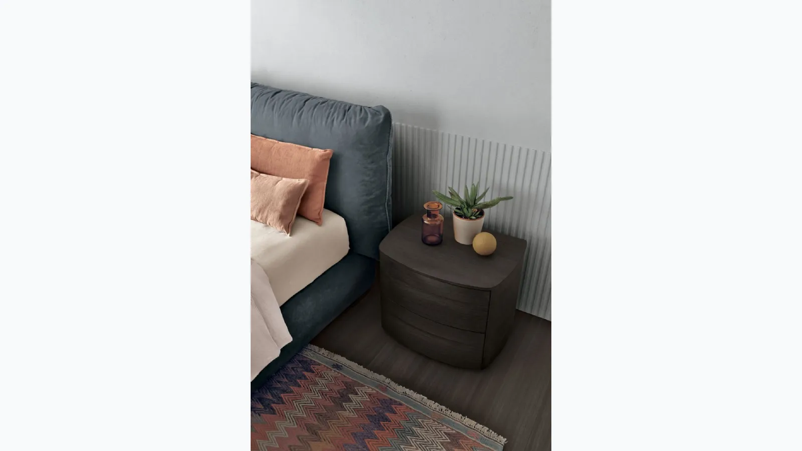 Bedside table Bogart in oak wood moka by Tomasella