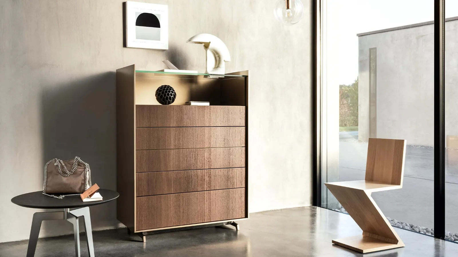 Cabaret Glass chest of drawers by Sangiacomo