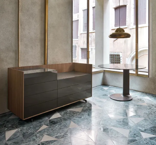 Cabaret Glass chest of drawers by Sangiacomo