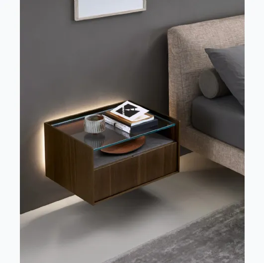 Cabaret Glass bedside table by Sangiacomo