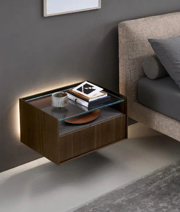 Cabaret Glass bedside table by Sangiacomo