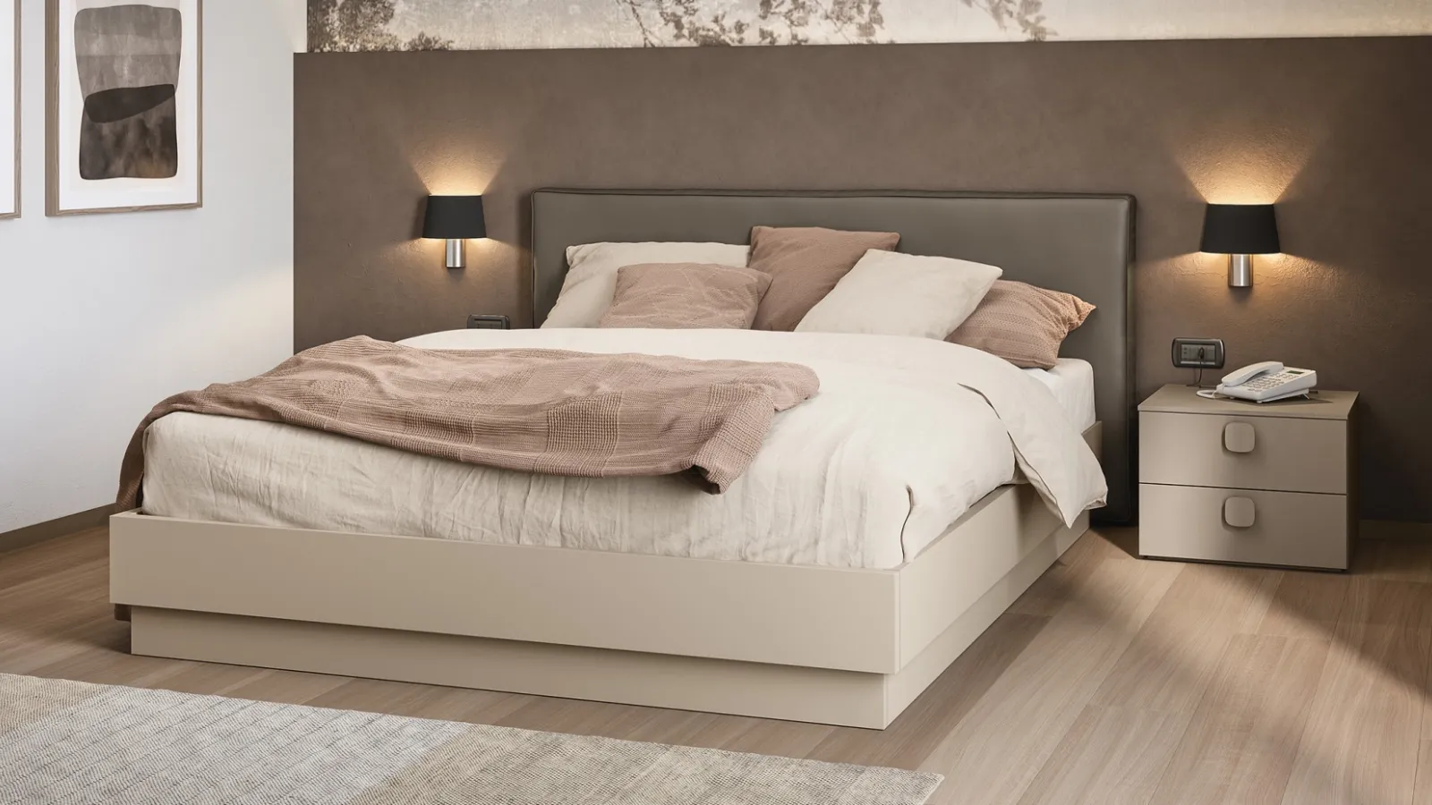 Oslo bedside table in Fifty3 Cloud melamine