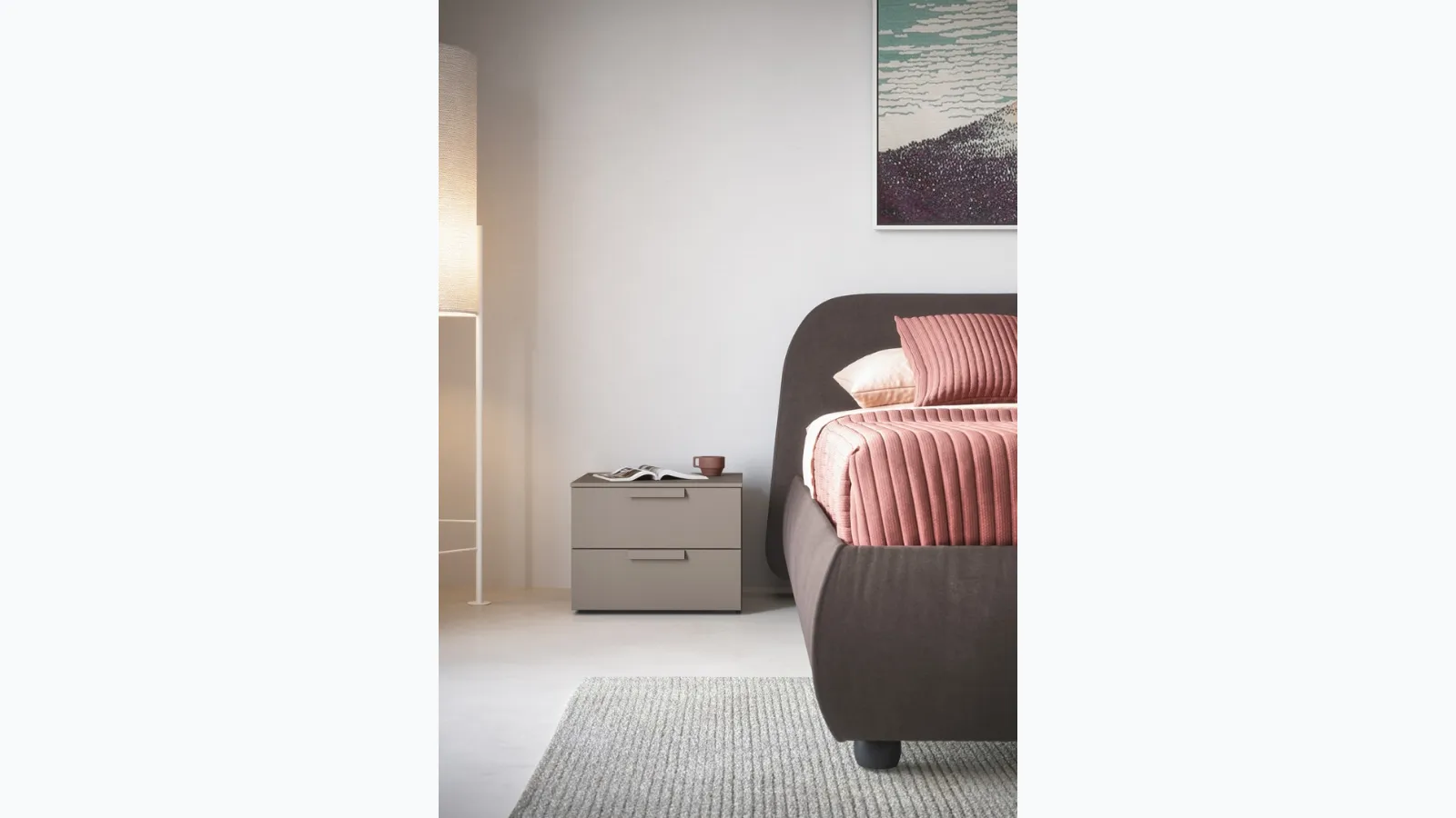 Oslo bedside table in Basalt melamine by Cinquanta3.