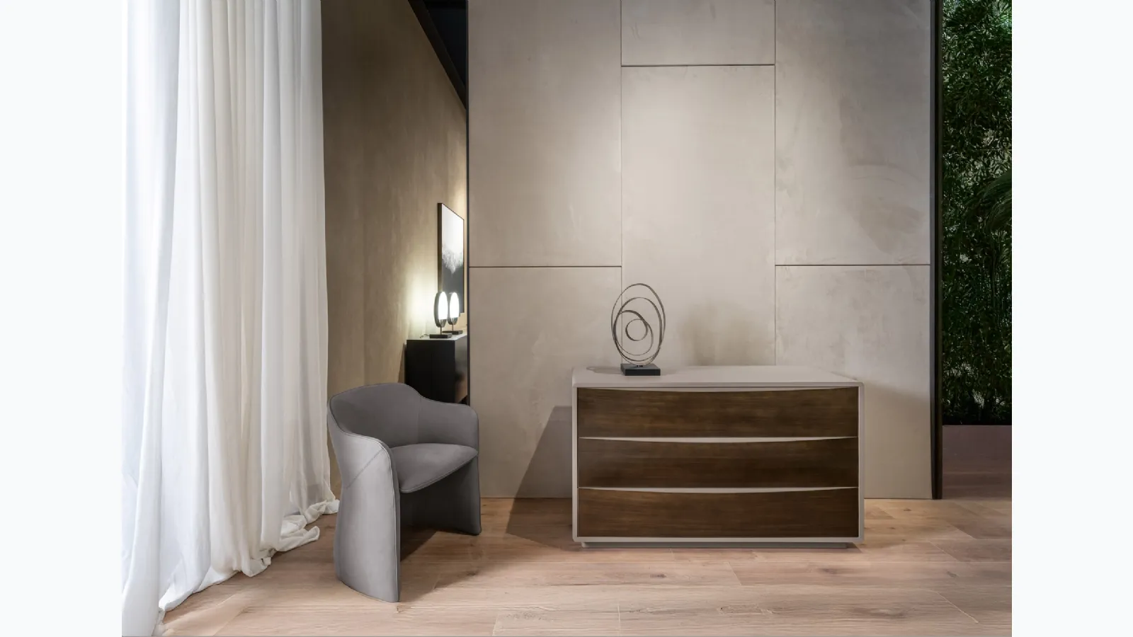 Concept chest of drawers in wood and metal by Cantori