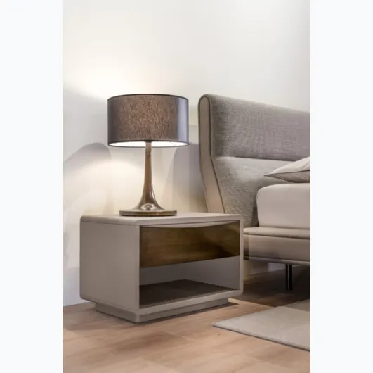 Concept bedside table in wood and metal by Cantori