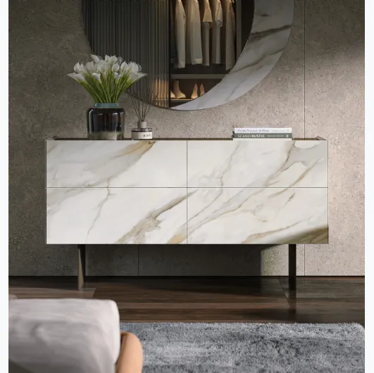 Cristalia glass printed chest of drawers by Tonin Casa