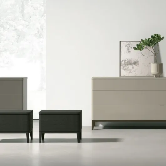 Sweet Life Night Group in wood or lacquered finish by Tomasella.