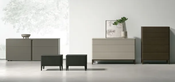 Sweet Life Night Group in wood or lacquered finish by Tomasella.
